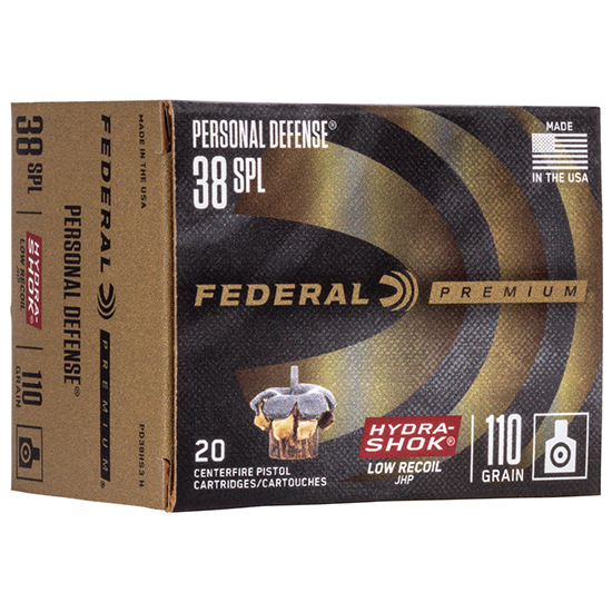 FED PREMIUM 38SPL 110GR HYDRA-SHOK JHP 20/10 - Sale